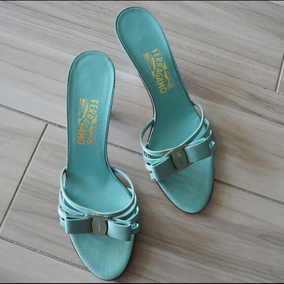 Salvatore Ferragamo Open Toe Slip On Kitten Heels - Picture 2 of 4