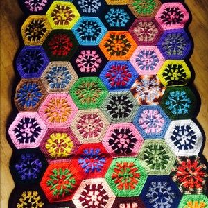 Chrocheted throw blanket