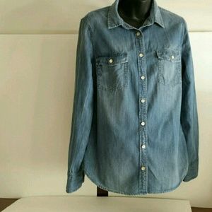 J Crew Fall 2016 denim button down shirt