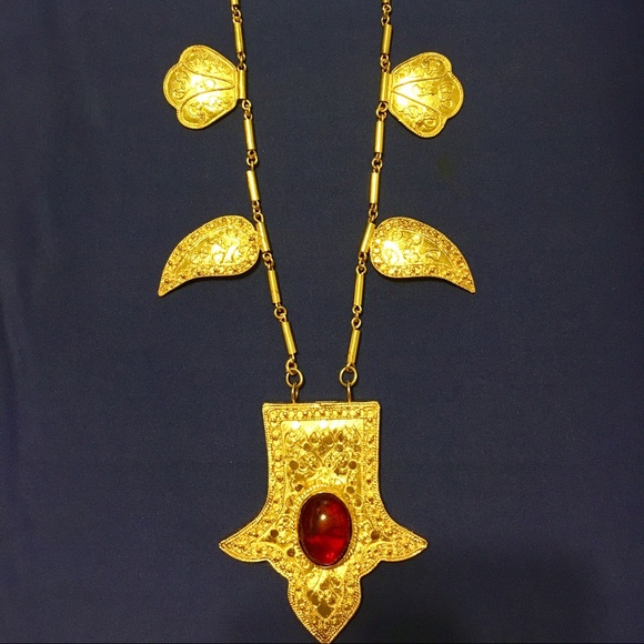 ETHNIC HANDMADE INDONESIAN DESIGN SILVER NECKLACE - Picture 1 of 4