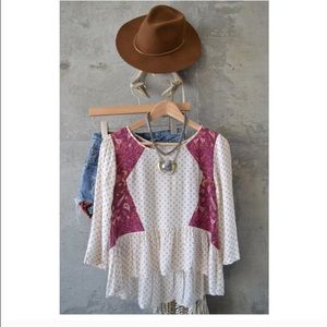 Free People paisley dandelion cutout top