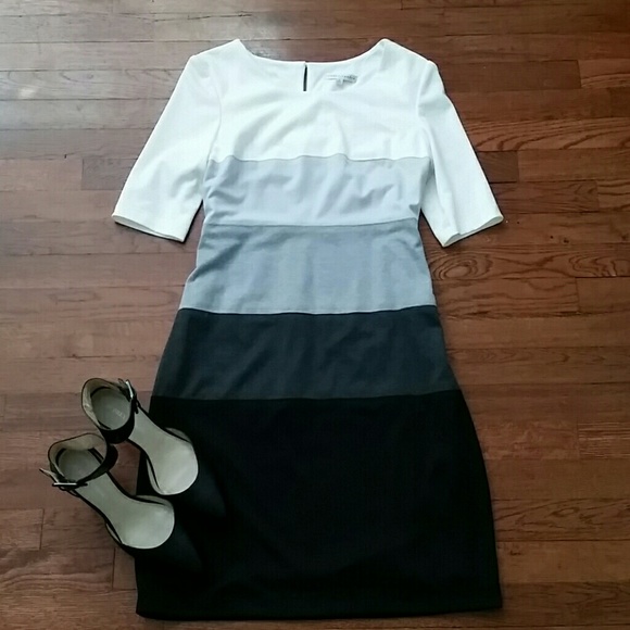 Sandra Darren Striped Fitted Dress