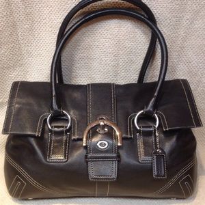AUTHENTIC BLACK GENUINE LEATHER HANDBAG