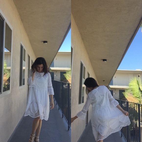 'Perfect' white eyelet dress.