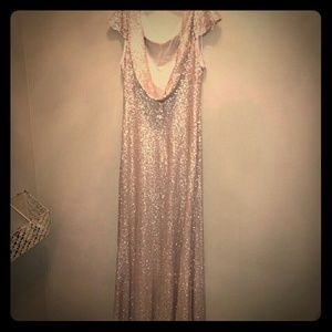 Sequin bridesmaid dress rose gold