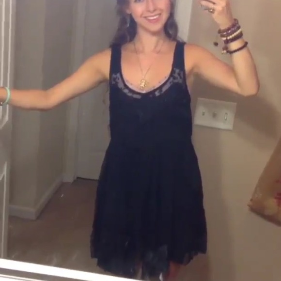 Free People Black Lace Dress