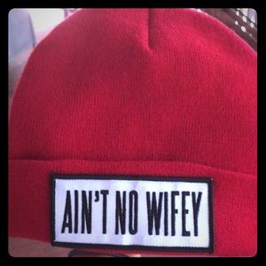 Ain't No Wifey beanie; new; red