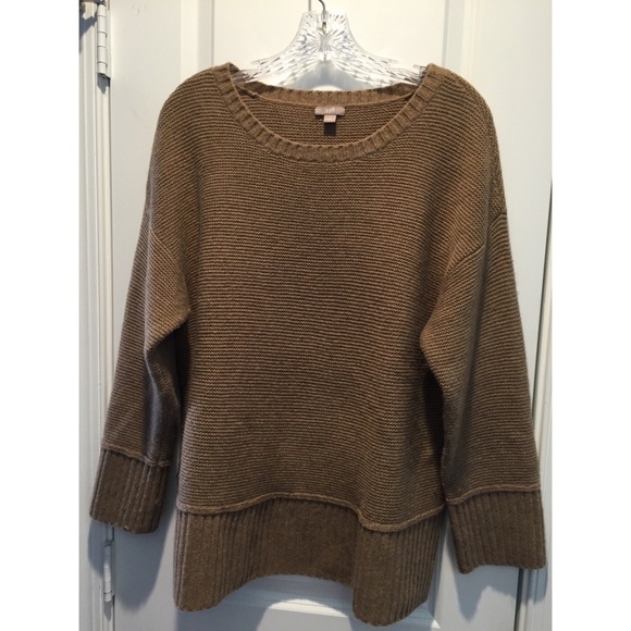 J. Jill Brown Sweater with Slit Waistband