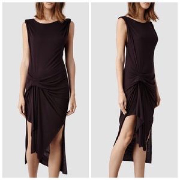 All Saints Deep Burgundy / Eggplant Riviera Dress
