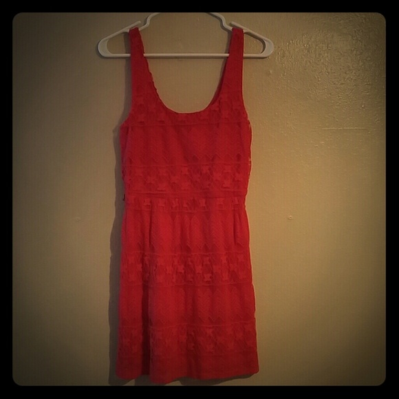 Red lace dress