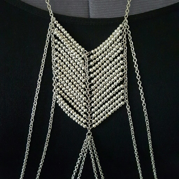 🚨🚨🚨 ONLY ONE LEFT🚨🚨 SILVER BEADED BODY CHAIN - Picture 2 of 4