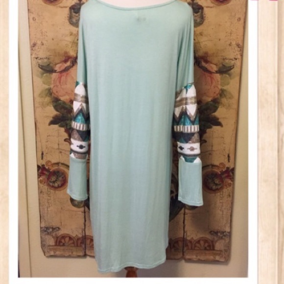 Super cute & comfy mint tunic dress tribal sequins - Picture 2 of 3