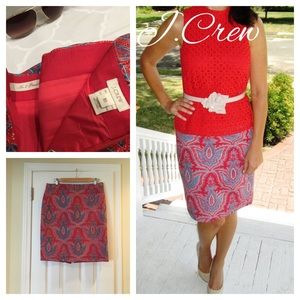JCrew No. 2 pencil skirt in Raj Paisley.