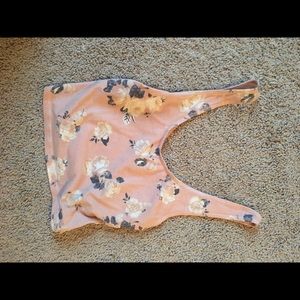 Pink flower crop top small