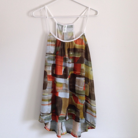 OrangeAbstract Raceback Hi-Low Tank - Picture 2 of 4