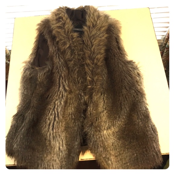 Express faux fur vest