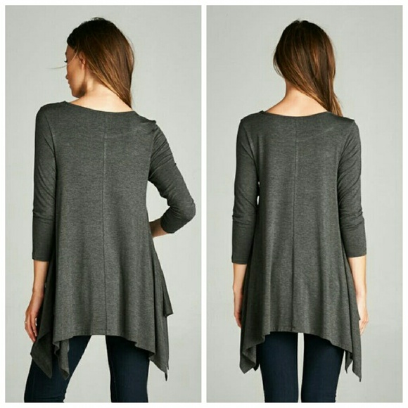 3/4 Twisted Neckline Tunic - Picture 2 of 2