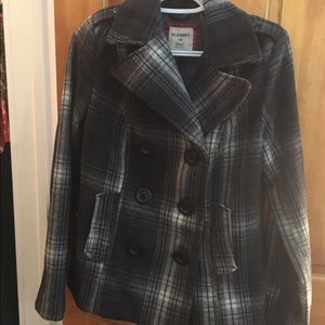 Old Navy plaid Pea Coat