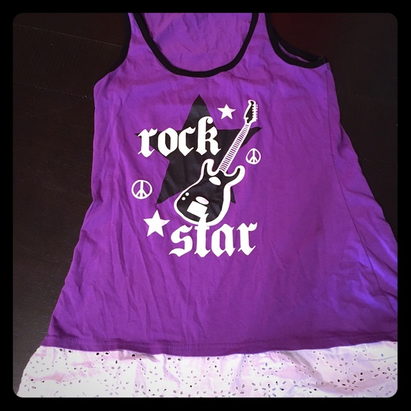 Purple black and white rock star shirt