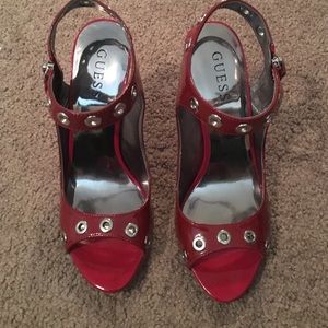 Red Guess brand shoes