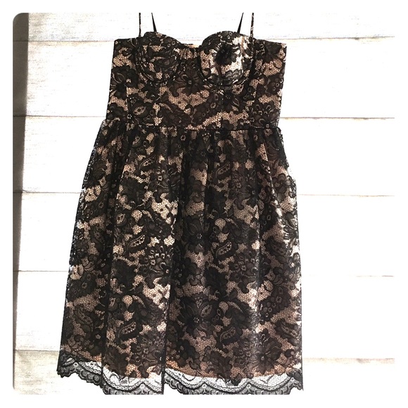 Moda International black lace bustier dress