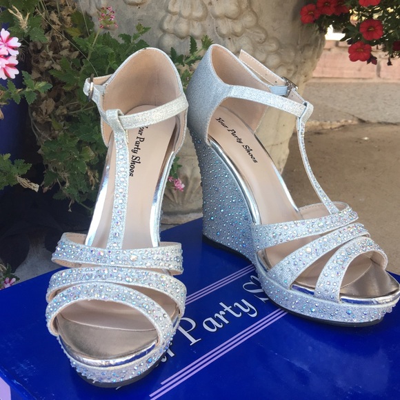 Silver iridescent wedges size 6 - Picture 4 of 4