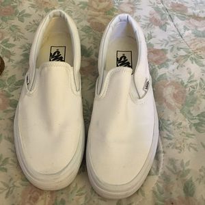 White slip on vans