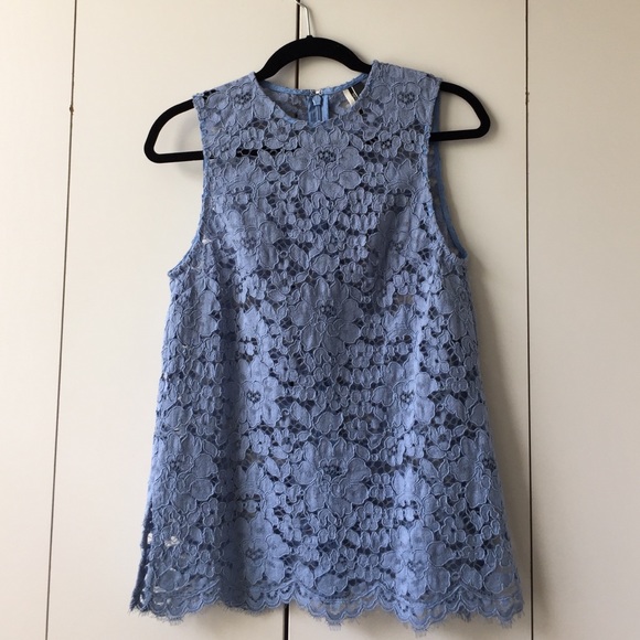 Topshop Blue Floral Tank
