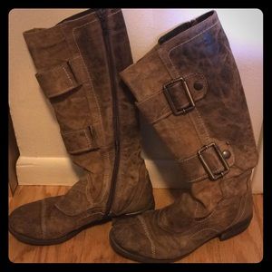 Designer leather boots