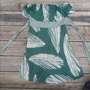 BCBG green leaf dress