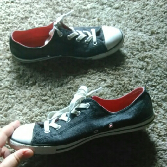 Pre Loved denim patterned Converse