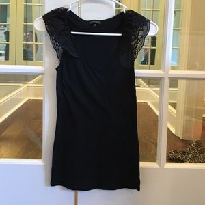 Topshop black tank with lace