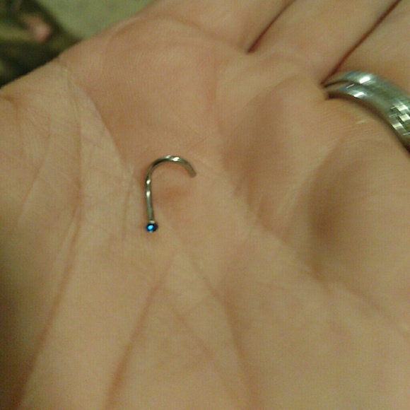 Blue stainless steel nose ring buy 1 get one free!