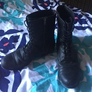 Black combat boots