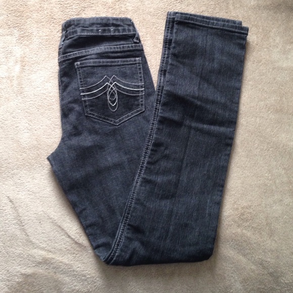 Dark straight legged jeans