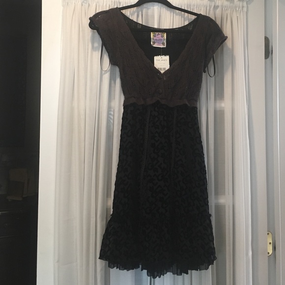 Free people sweater and velvet dress