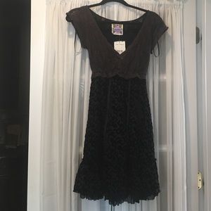 Free people sweater and velvet dress