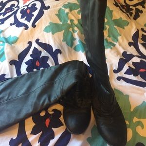 Black knee high boots