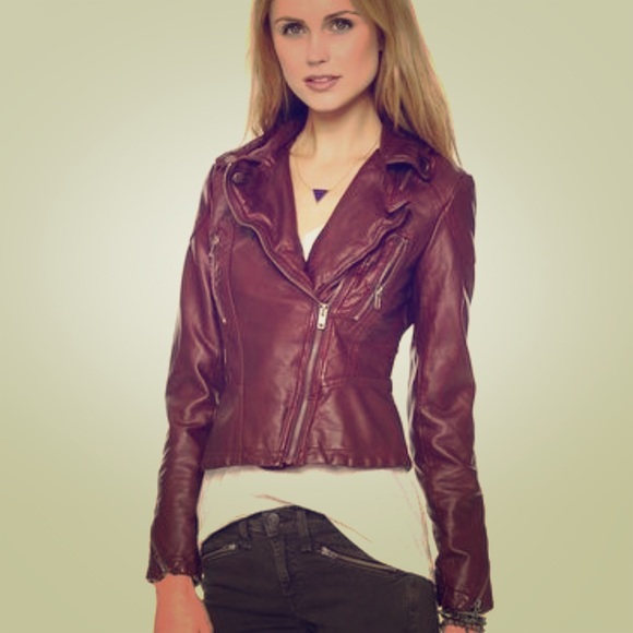 Free People Vegan Leather Bomber