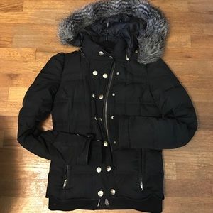 Juicy Couture Down Fur Hooded Jacket Size P