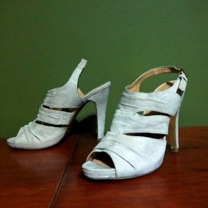 Taupe light grey Suede Nine West Heels