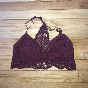 [Aerie] Lace racerback bralette in maroon