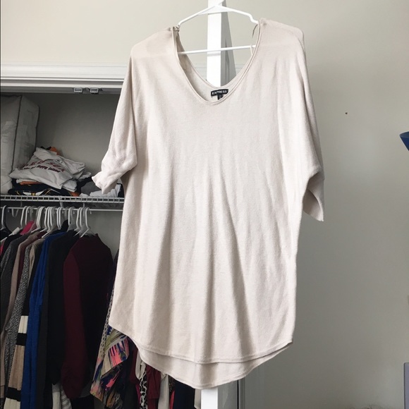 Cream Hi-Lo Sweater from Express