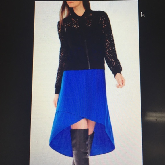 BCBG black floral lace bomber jacket