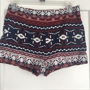 Geometric canvas high waisted shorts