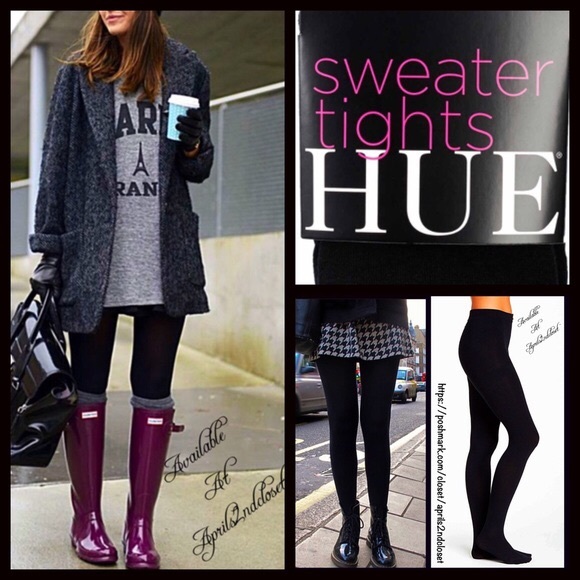 HUE BLACK SWEATER TIGHTS - Picture 1 of 6
