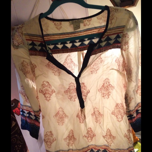Half button up, Lucky Brand tribal print tunic