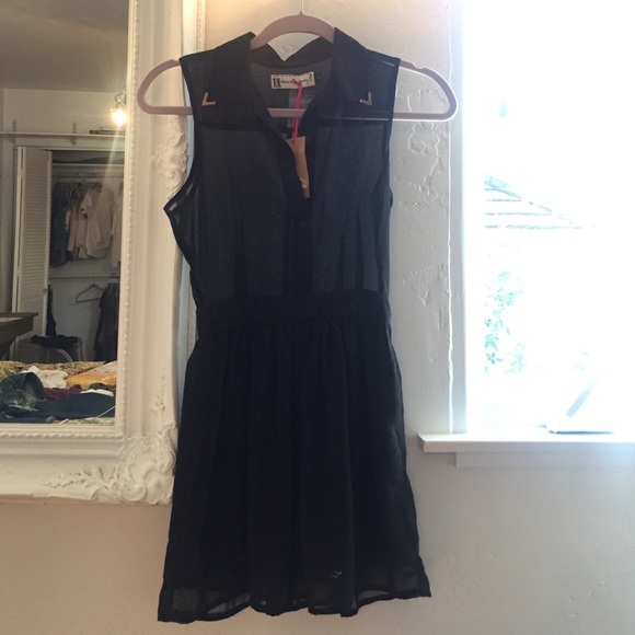 Hearts and bows black mini dress