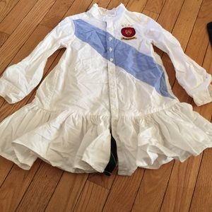 Little girls white Ralph Lauren shirt dress