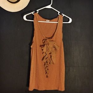 J. Crew Cotton Tank with Silk Embellishment